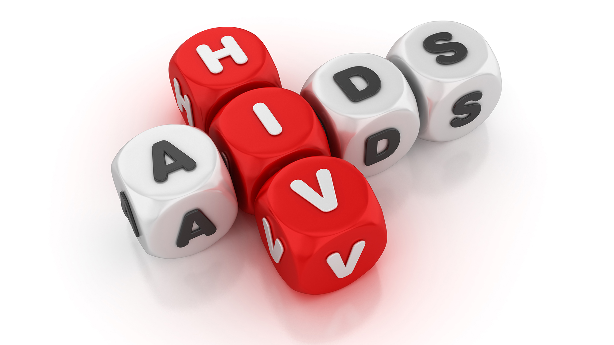 Schriftzug aus Würfeln "AIDS" und "HIV"