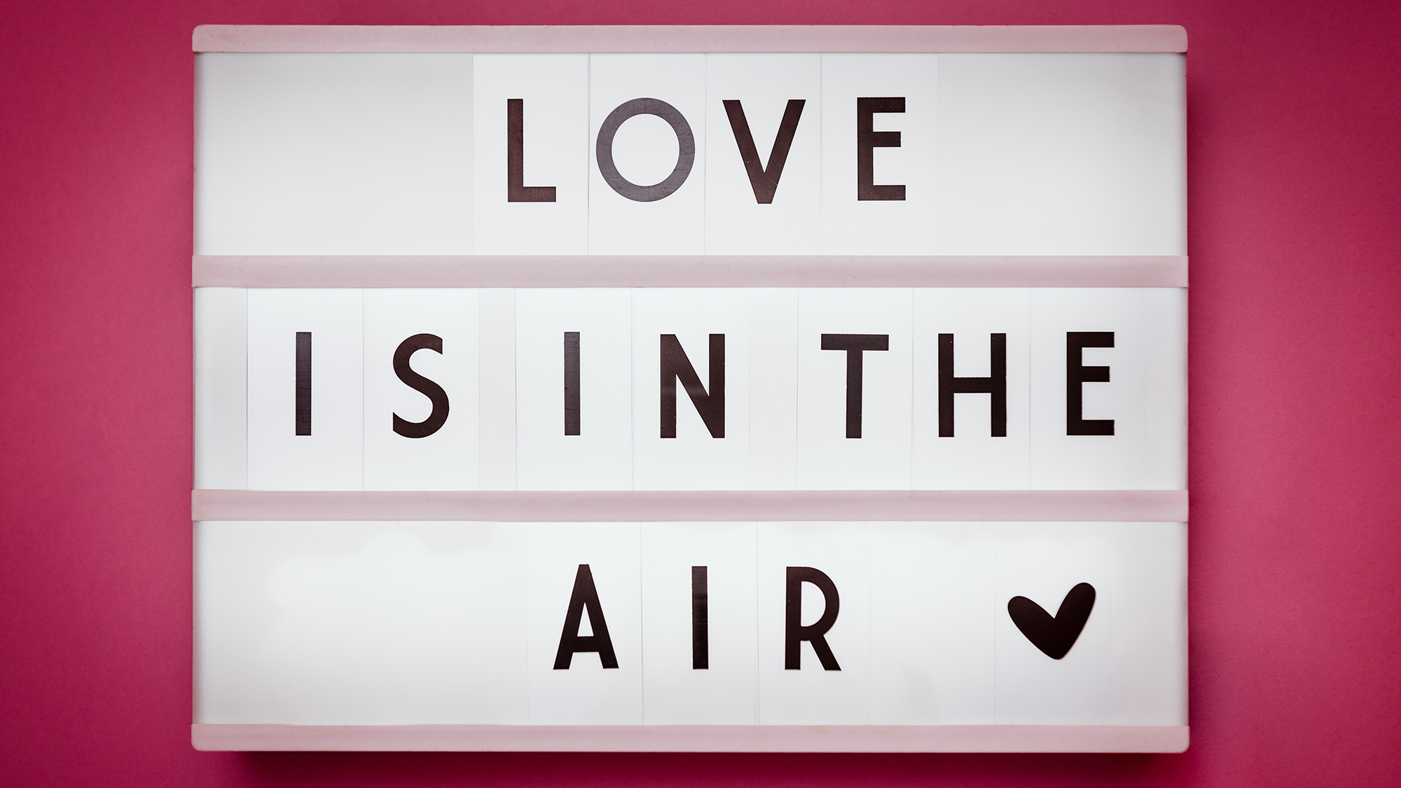 Leuchtreklame mit Schriftzug: Love is in the Air