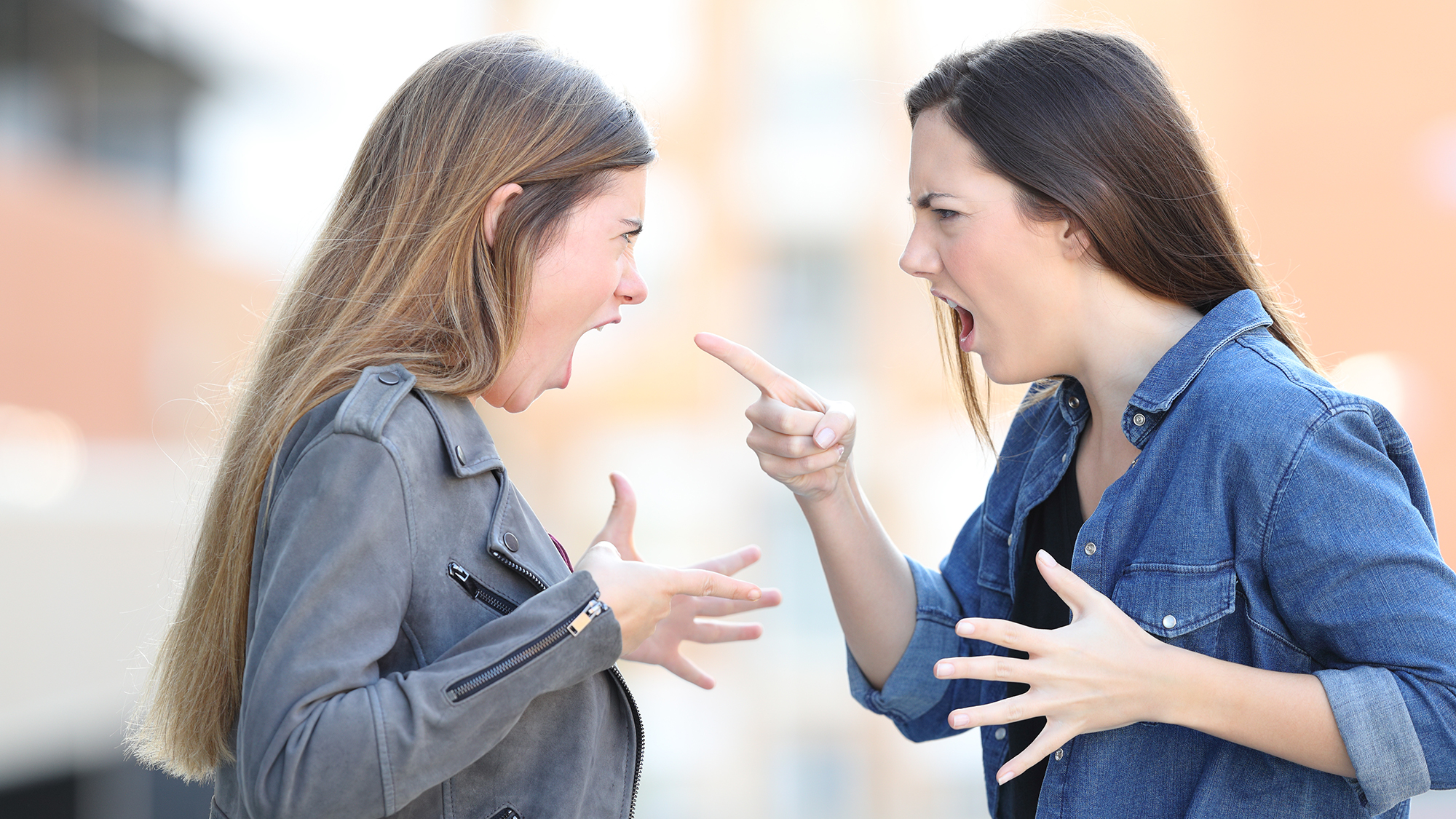 Zwei Mädchen streiten sich