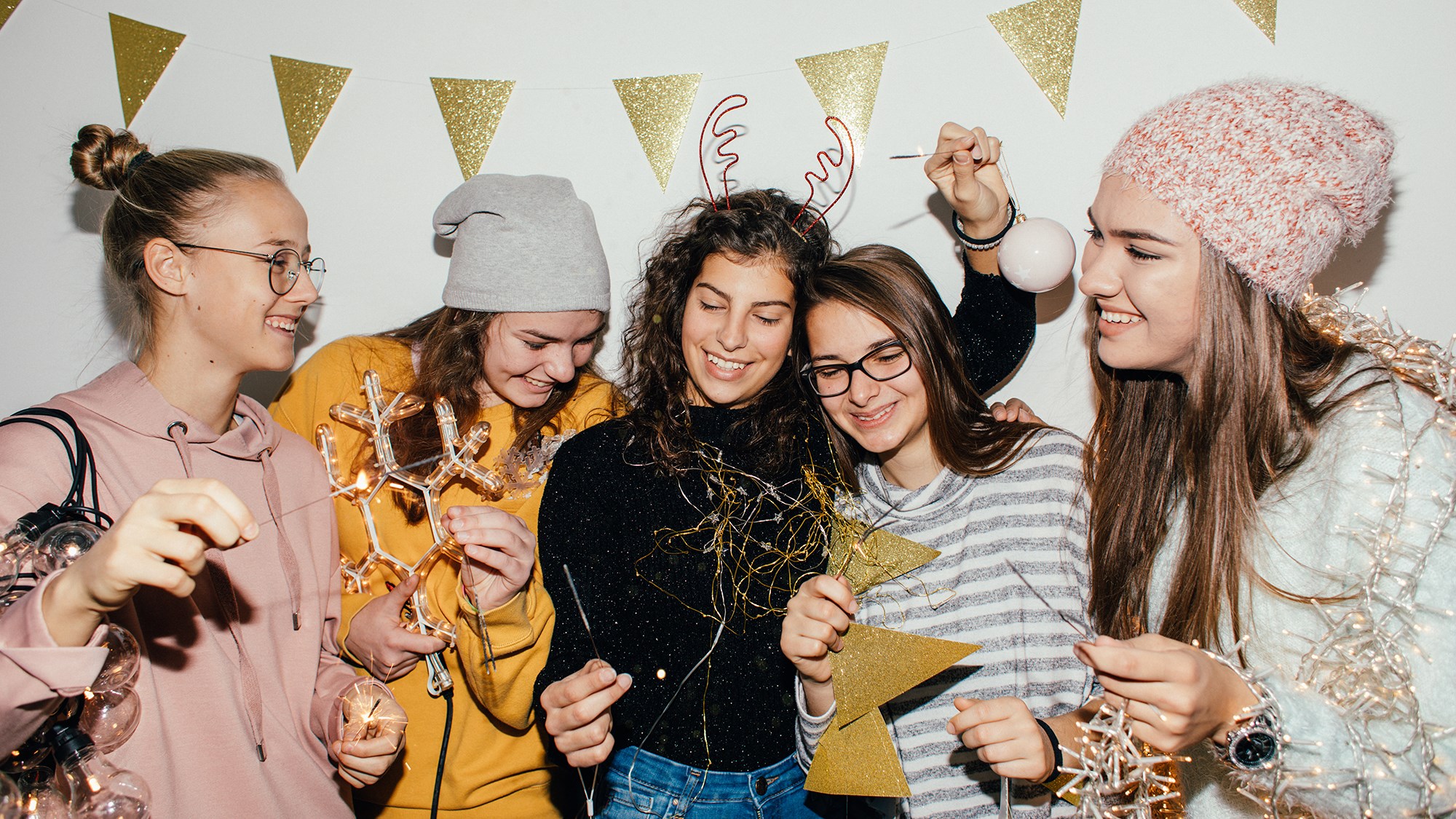 Mädchen feiern Party